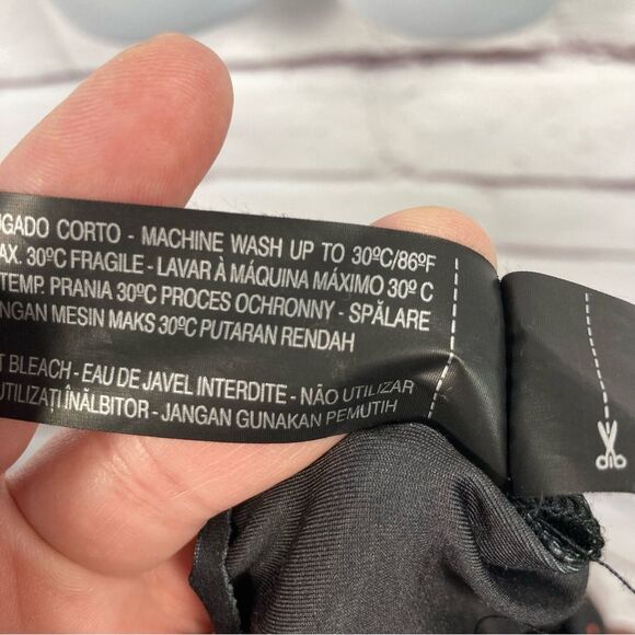 Zara Accessories Bodysuit Plunging V Neck Top Size M Black Orange Floral Turtle - Picture 11 of 16